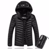 Hommes Hooded White Duck Down Jacket Warm Line Portable Package 201104