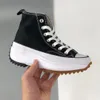 Women Rike Hike Star Hi Casual Buty Buty Motion Kobiety British Clothing Marka Złącze Black White White High Top Classic Gruby dolne płótno