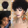 150densitet full brasilianskt mänskligt hår peruk kinky lockigt remy korta bob peruker för amerikanska svarta kvinnor