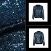 Женщины Sequin Coat Bomber Jacket с длинным рукавом на молнии Streetwear Повседневная свободная верхняя одежда с блестками Новая мода Женское осеннее пальто T200212