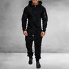 Men's Tracksuits Fashion Suit Jumpsuit Garment Pyjama Winter Men Splicing Hoodie Sweatshirt Sets Loose Zipper Overalls Hombre Tra