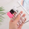 1 Pc Empty Plastic Transparent Lipgloss Bottle Round Lip Gloss Tube Travel Use Lip Glaze Cosmetic Container Refillable Bottles