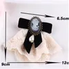 Alfileres, broches Vintage negro lazo cinta Bowknot Retro Collar alfileres ramillete camisa corbata boda Broches joyería mujeres regalos fiesta