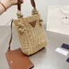 Designer Women Twine Straw Tote Bag Luxurys Designers Väskor Italien Milano Brand Fashion Sunshine Stickning Underarm Beach Handväskor Kvinna Totes