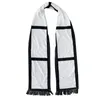 空白の昇華フリーススカーフ格子縞​​のタッセル冬の灰色の熱スカーフ熱伝達タッセルスカーフホワイトブラックチェック柄スカーフGGA3842-3