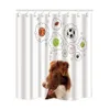 Decoração de casa banheiro banheiro cortinas poliéster tecido engraçado cão impressão banho telas à prova d 'água mofo à prova com ganchos t200711