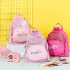 Cartoon Kreskówka Skórzana Plecak Torebka Cute Crown School Torby dla Baby Girls Backpack SchoolBag Kid Book Torby