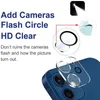 Baksida Kameralins härdat glasskydd för iPhone 14 13 12 Mini 11 Pro Max Galss Film skärmskydd