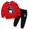 Baby höst barn vinter dinosaur toddler pojkar sätter topp + byxor sport kostym barn kläder 2 8 år 201127