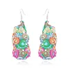 Isang European American Fashion Multicolor Drop Earrings Metal Color Hollow Traditional Style Earring For Women Jewelry Gift