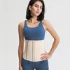 Mulheres Tanques Câmeras Malha Soco Respirável Esportes Espartilho com Cintura Band Body Shapewear Underwear Roupa De Barriga Controle Sólido Color Girls Waistband