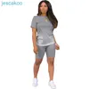 Gradient Designer 2 Piece Pants Set Women Tracksuits Casual Sports Short Sleeve T-Shirt Biker Shorts Suits Plus Size