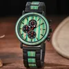 Kvalitet Real Wood Watch for Men Luxury Multifunktionell kalender Datum Mens Bambu Tr￤band Man Sandalwood Male Wristwatch Quartz234n