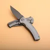 1Pcs KS 3490 Assisted Open Flipper Folding Knife 8Cr13 Grey Titanium Coated Blade T6061 Handle EDC Knives