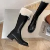 Offre spéciale-2020 nouvelles bottes d'hiver sur les femmes et les genoux en cuir couture laine couture femme chevalier bottes