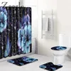 Cortina de chuveiro à prova d'água zeege com ganchos de mesa de banho conjunto absorvente tampa de banho toalete esteira casa de banho piso tapetes lj201130