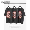 UNSETTLE 2020SS Fashion Harajuku T Shirts Summer Men Women Hip Hop Funny Print Skull Flame Streetwear T Shirt Short Sleeve Tops LJ200827