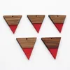 Breloques 2 pièces Punk gommage épissure résine bois Triangle boucle d'oreille Simple boucles d'oreilles collier pendentif accessoire fabrication de bijoux en bois