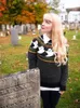 Yangelo Gothic Ducha Wzór Sweter Kobiety Knit Top Luźne Długie Rękawy Ciepła Jesień Zima Streetwear Mody Girl Pullover 201109