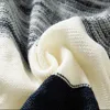Męskie swetry męskie puloover ciepła jesienna zima patchworka wygodna szczupła dopasowanie bez YQ ubrania na dzika