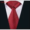 Red Silk Ties For Whole Men Plaid And Checks Necktie Handkerchief Cufflinks Gift Set For Wedding Part Business N-1607 Z5Vcv316r