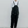 패션 streetwear 남자 패션 디자인 서스펜더 점프 익스펜 루스 스트레이트 포켓 턱받이 남자 바지 캐주얼 바지 점프 수트 201113