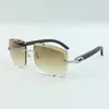 Drewniane okulary przeciwsłoneczne 3524020 z czarnymi drewnianymi nogami i 58 mm kroi soczewki254s