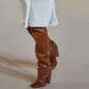 2020 nuovi stivali invernali da donna punta quadrata sopra gli stivali al ginocchio per le donne Fashion Runway tacchi alti scarpe alte sexy