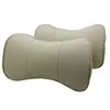 2 Pcs Car Neck Pillow Genuine Leather Travel neck pillow cervical head Support Protection Spine car Accessories interior T200729