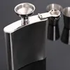 Småficka Vinflaskor Set med Vin Glastratt Customizable Hip Flask Outdoor Portable Rostfritt Stål 7oz Hip Flask Fast Ship