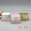 Green Gold White Acrylic Plastic Packing Bottles Cosmetic Cream Jars 5g 10g 15g 30g for Cosmetic Packaging Containers