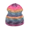 Tie Dye Skull Caps Beanie Damen Herren Strickmützen Winter Regenbogen Warme Mütze Herren Outdoor Casual Cap Jungen Mädchen Mode Straßenhüte NEU