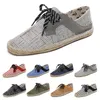 kanfas skor andningsbara halm hampa rep mens kvinnor stor storlek 36-44 EUR mode andas bekväma svart vit grön casual tre