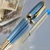 Caneta esferográfica clássica o desenho de arame azul de luxo de metal writing smoothcufflinks setbox2 recheir de presente adicional PL1530256