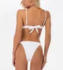 White swimwear Brazilian bikini thong 2020 new summer beach swimming bathing suit underwire push up thread bra swimsuit T200708