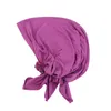2022 Muslim Pre-tie Style Turban Women India Caps Beanies Head Wrap Soft Headcover Hårlastning Chemo Cap Bandanas Headscarf Headwear