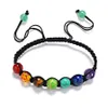 Färger Reiki Natural Stone Bead Armband Yoga 7 Chakra Armband Bangle Cuff Buddha Balance Hip Hop Jewelry