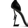 Ysl ﾠ chaussures de créateurs de femmes en cuir brillant talons hauts