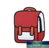 Niedlicher Mädchen-Traval-Rucksack, 2D-Zeichnungsrucksäcke für Frauen, kreative 3D-Sprung-Cartoon-Schultasche