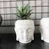 Betongblomma Pot Buddha Head Mold DIY Chokladkaka Bakning Tillbehör Verktyg Lera harts ljushållare Silikonform 220110