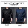 BROWON Fashion Black T Shirt Uomo Autunno Long ops Sleeve s Casual Regular Fit O-Collo Abbigliamento 220214