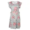 Sukienki macierzyńskie Odzież Macierzyńska Ciąża Sukienka Ciężarowa Dress Casual Floral Falbala Sukienka Wygodne Sundress LJ201114