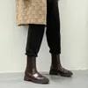 حار بيع الأزياء loafer الشتاء النساء جلد طبيعي منصة مكتنزة الكعب أحذية امرأة 2020 عمل حزب الكاحل أحذية للنساء