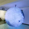 Hanging llluminated Inflatablers Planet Inflatable Balloon Moon With LED Strip and Blower For Nigthclub Ceiling Stage Decoration