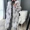 OFTBUY Marke Mode Lange Natürliche Echt Pelzmantel Winter Jacke Frauen Oberbekleidung Streetwear Dicke Warme Korea Lose 211220