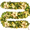 Dekorativa Blommor Kransar Ly 9ft Jul Garland Xmas Imperial Pine Fireplace Wreath Ornaments med / utan LED-lampor1