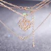 Старинные цветочные желтоватые ожерелья для женщин 2020 новый 2 цветных полых перекрестных кулон Ожерелье заявление Ювелирные Изделия Партия подарок