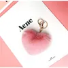 Hjärtformad plysch Keychain 8cm Kvinnor Ryggsäck Hänge Dekoration Kärlek Bil Nyckelring Ring Hänge Valentine Day Girl Present KKA2581