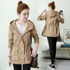 short coat woman spring and autumn dress new Korean version of waist display thin college wind hooded small man windbreake T200828