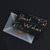 Zwarte Bronzing Wenskaart Dank u Gelukkige Verjaardag I Love You Print Huwelijksuitnodigingen + Envelop Card Holiday Besing Card GWA2458
